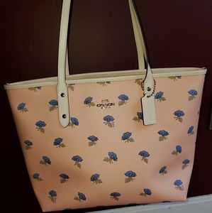 Coach Tote with Bell Flower Print
